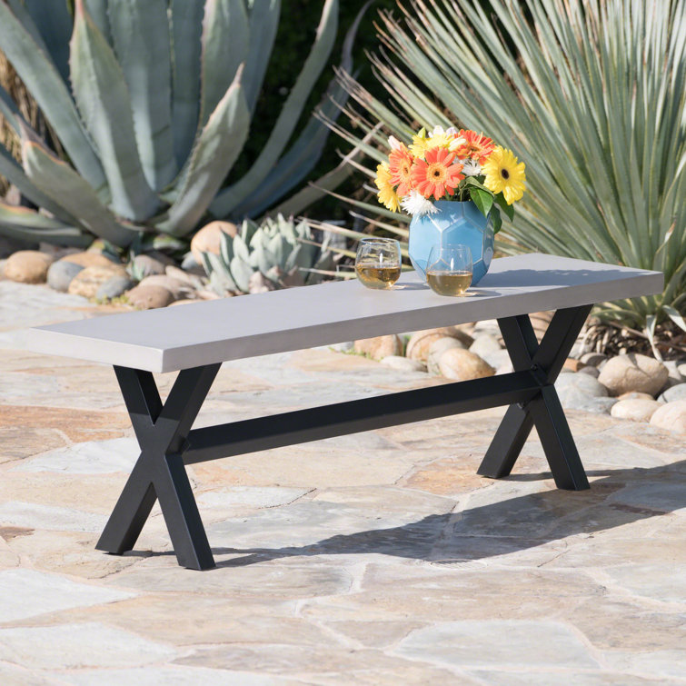 Concrete patio discount table and benches